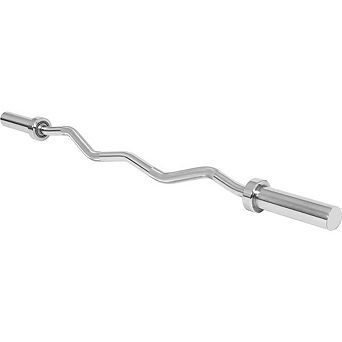 Olympic Super Curl Barbell 47", Heavy-Duty EZ Bar, 200 lb Capacity, Fits 2" Plates, Anti-Rust