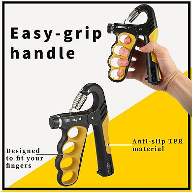 Five Finger Grip Device, Hand Grip Strengthener, Adjustable Strength for Muscle Building 7.28x4.33in
