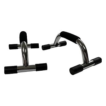 Training Push Up Bars with non-skid feet for upper body strength—shoulders, chest, core.