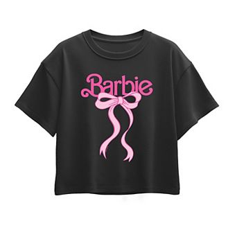 Girls 7-16 Barbie Logo Bow Boxy Tee