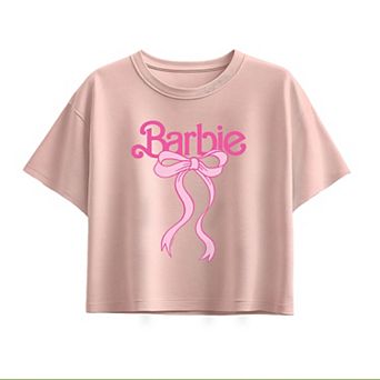 Girls 7-16 Barbie Logo Bow Boxy Tee