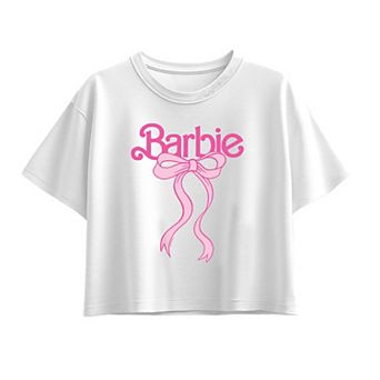 Girls 7-16 Barbie Logo Bow Boxy Tee
