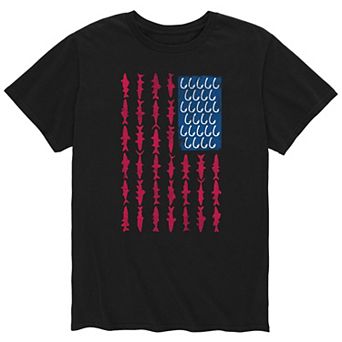 Big & Tall Fish Hook Flag Graphic Tee