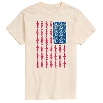 Big & Tall Fish Hook Flag Graphic Tee