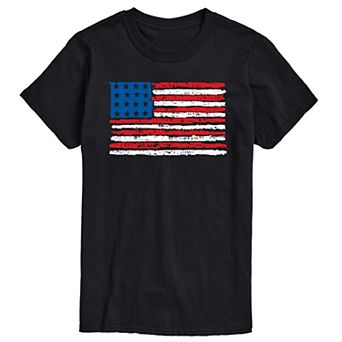 Big & Tall Distressed USA Flag Graphic Tee