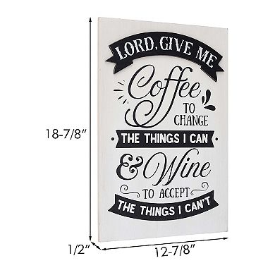 Parisloft Farmhouse Wood Coffee Sign, Black and White