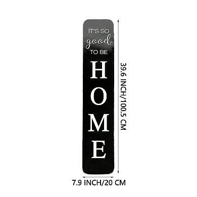 Parisloft It's so Good to Be Home Embossed Metal Printing Wall Sign, Black