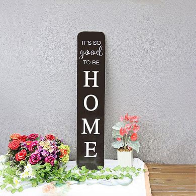 Parisloft It's so Good to Be Home Embossed Metal Printing Wall Sign, Black