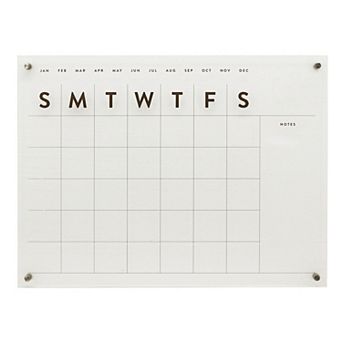 Parisloft Reusable Acrylic Wall Monthly Wall Mounted Calendar, 24 x 18 in
