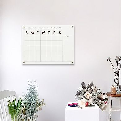 Parisloft Reusable Acrylic Wall Monthly Wall Mounted Calendar, 24 x 18 Inches