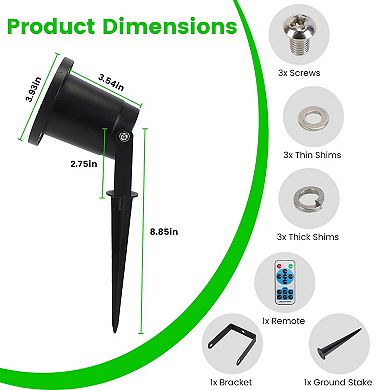 Outdoor Laser Projector Light Red & Green, 3 Modes, 12 Speeds, 6H Timer, IP44 Waterproof