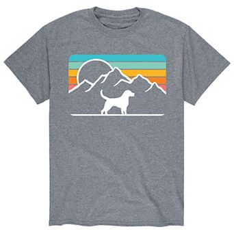 Big & Tall Dog With Retro Mountain Graphic Tee