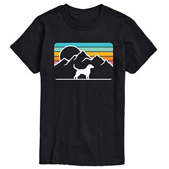 Big & Tall Dog With Retro Mountain Graphic Tee