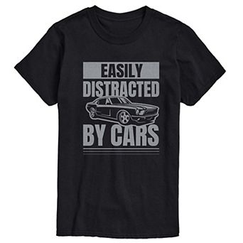 Big & Tall Easily Distracted By Cars Graphic Tee