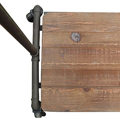 Parisloft Metal Rolling Clothes Rack with Lockable Wheels, 1-Rod & 1-Shelf