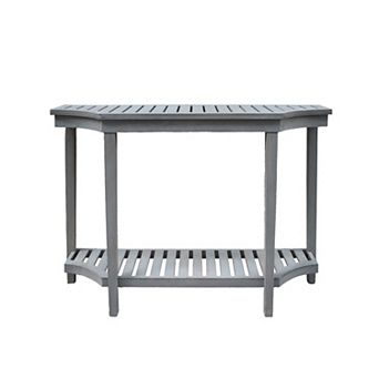 Parisloft Farmhouse Wood Console Table, Grey