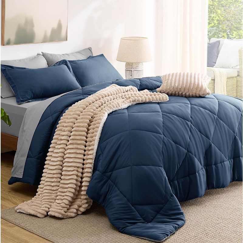 Bedsure GentleSoft™ Reversible Comforter Bed-in-a-Bag Set, Pageant Blue