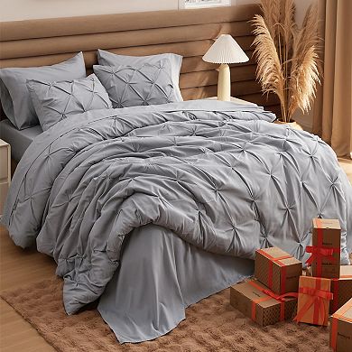 Bedsure GentleSoft™ Reversible Pintuck Comforter Bed-in-a-Bag Set