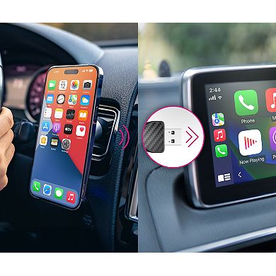 Aluratek Wireless Car Adapter for Apple CarPlay & Android Auto