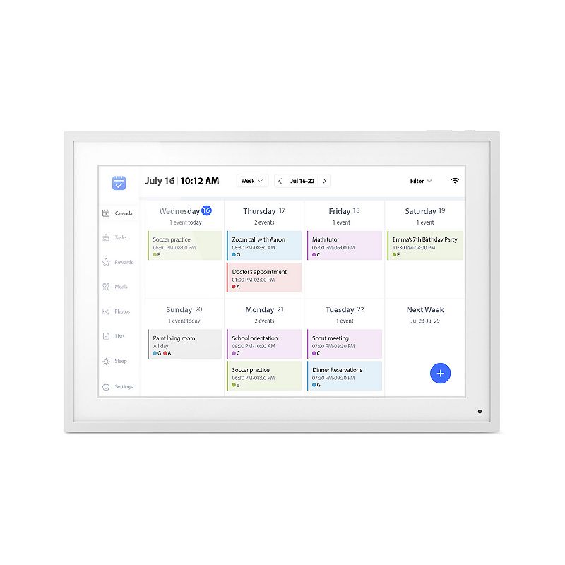 Aluratek 10.1-Inch Smart WiFi Digital Calendar & Photo Frame with Touchscreen Display, White