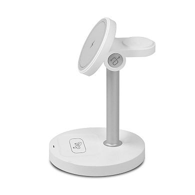 Aluratek 3-in-1 Qi2 Wireless 15W Charging Stand Compatible with MagSafe