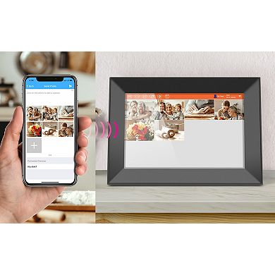 Aluratek 8-Inch WiFi Touchscreen Digital Photo Frame with Auto Rotation & 16GB Memory