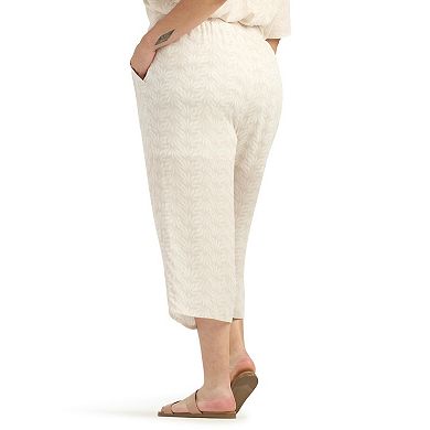 Plus Size AB Studio Pull-On Wide Leg Crop Pants