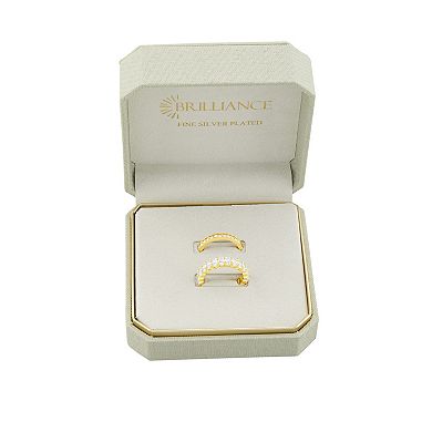 Brilliance Cubic Zirconia Eternity Band Ring Duo Set
