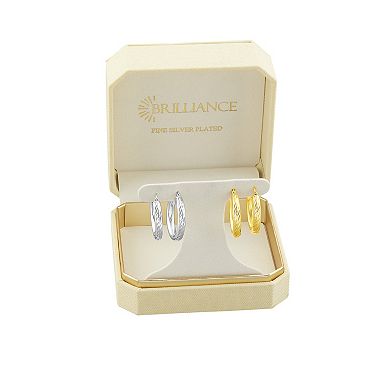 Brilliance Diamond-Cut Hoop Earrings Set