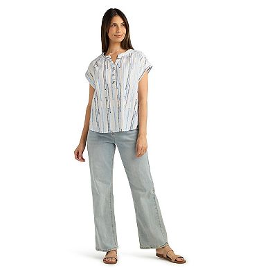 Women's AB Studio Dolman Sleeve Curved High-Low Top