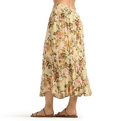 Women's AB Studio Floral Midi Pull-On Skirt