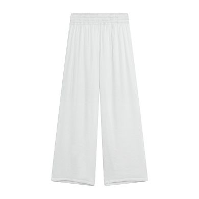 Women's AB Studio Novelty Smocked Elastic Waist Wide-Leg Pants