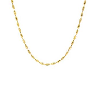 PRIMROSE Silver-Plated Oval Beads Chain Necklace with Cubic Zirconia Accent