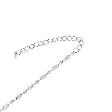 PRIMROSE Fine Silver Plated Chain Necklace with Cubic Zirconia Accent