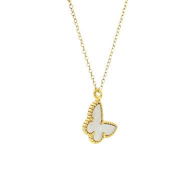 PRIMROSE Mother-of-Pearl Butterfly Pendant Necklace
