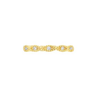 PRIMROSE Silver-Plated Cubic Zirconia Twisted Eternity Band Ring