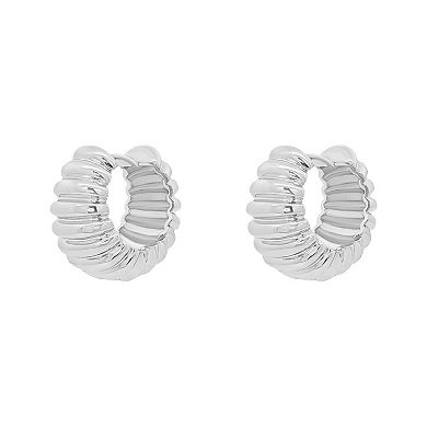 PRIMROSE Sculpted Raised Textured Hoop Earrings