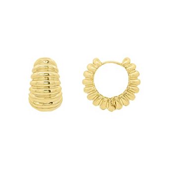 PRIMROSE Sculpted Raised Textured Hoop Earrings