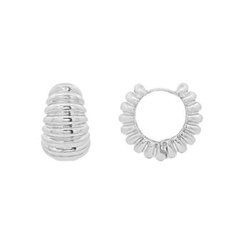 PRIMROSE Sculpted Raised Textured Hoop Earrings