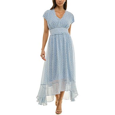 Women's Maison Tara Dot Printed Chiffon Midi Dress