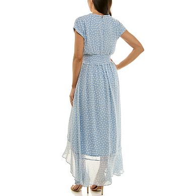 Women's Maison Tara Dot Printed Chiffon Midi Dress