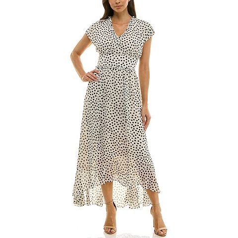 Женские платья Maison Women's Maison Tara Dot Printed Chiffon Midi Dress