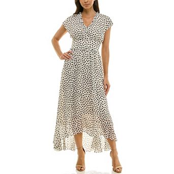 Women's Maison Tara Dot Printed Chiffon Midi Dress