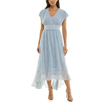 Women's Maison Tara Dot Printed Chiffon Midi Dress