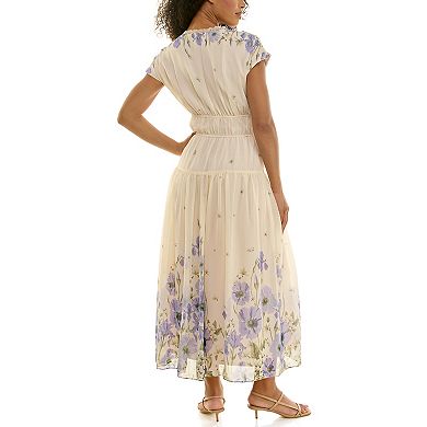 Women's Maison Tara Smock Waist Printed Maxi Dress