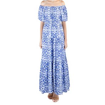 Women's Maison Tara Off-Shoulder Printed Maxi Dress