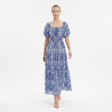 Women's Maison Tara Off-Shoulder Printed Maxi Dress