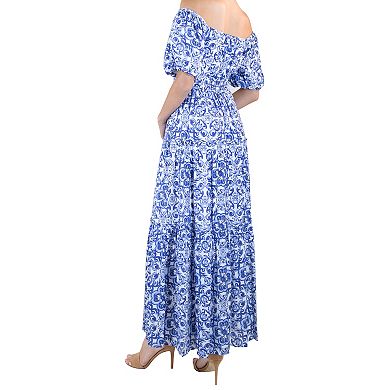 Women's Maison Tara Off-Shoulder Printed Maxi Dress