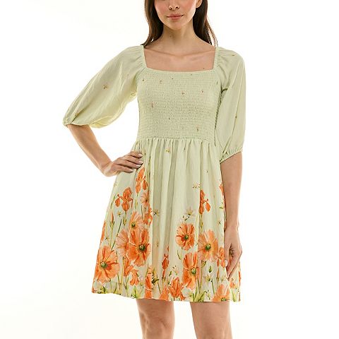 Женские платья Maison Women's Maison Tara Printed Linen Babydoll Mini Dress