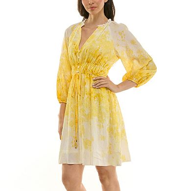 Women's Maison Tara Placement Print Puff Sleeve Dress